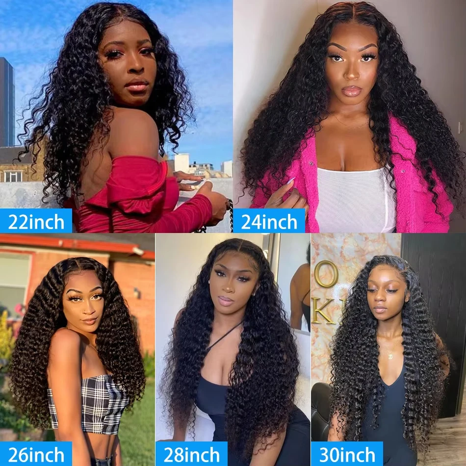 Curly Human Hair Wigs Brazilian Deep Wave Frontal Hd Lace Glueless Wigs Human Hair 40 Inch Water Wave Lace Front Human Hair Wig - Image 4