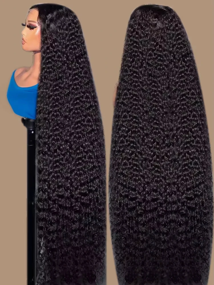 40 Inch Curly Human Hair Wigs Brazilian Deep Wave Frontal Hd Lace Glueless Wigs Human Hair Water Wave Lace Front Human Hair Wig